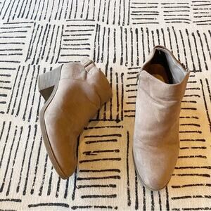 Bamboo Beige Ankle Boot Block Heel Women's Shoe Size 10